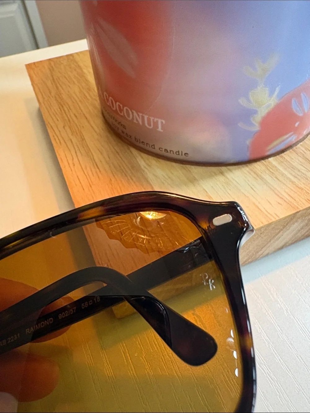 Ray-Ban Polarized Tortoiseshell Frame Sunglasses with Brown Lenses Raimond